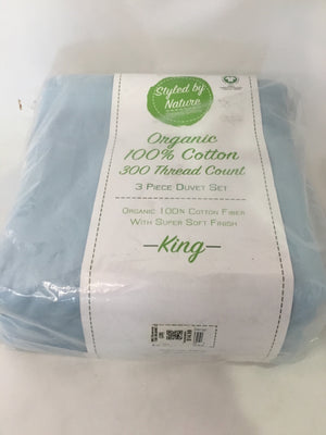 NEW Blue Cotton King Sheets