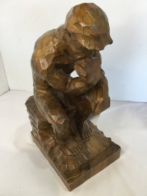 Traditional Brown Wood Statue