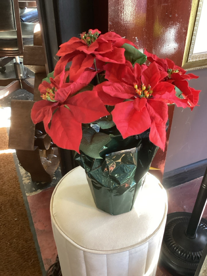 Faux Green/Red Poinsettia Holiday Item