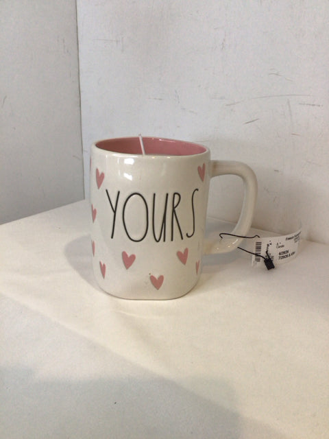 Rae Dunn Pink/white Ceramic Mug Candle