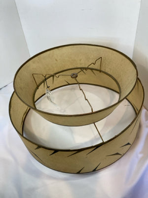 1950's Tan/Black Fiberglass Tiered Lamp Shade