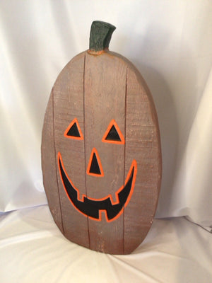 Halloween Gray/Orange Ceramic Jack o'Lantern Holiday Item