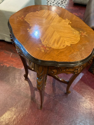 Vintage Wood Inlaid Brown Table