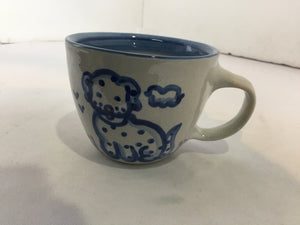 M.A. Hadley Gray/Blue Ceramic Cup