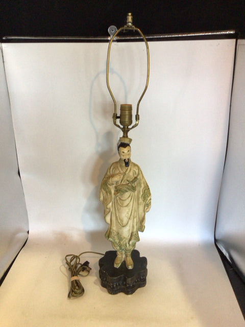 Oriental Green Ceramic Man As Is - See Description Lamp