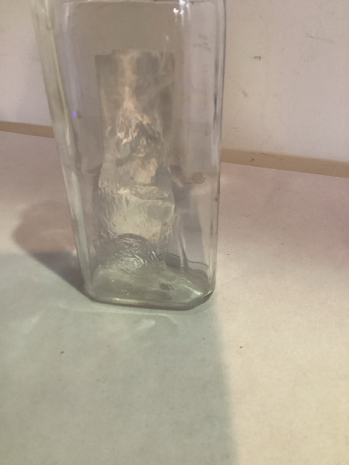 Vintage Clear Glass Rat Bottle