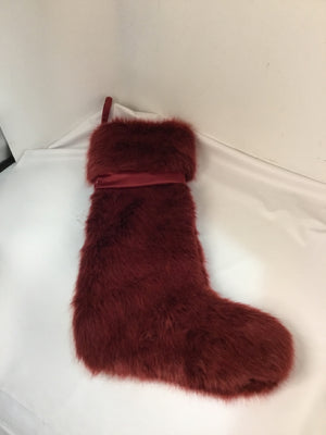 Stocking Red Faux Fur Holiday Item