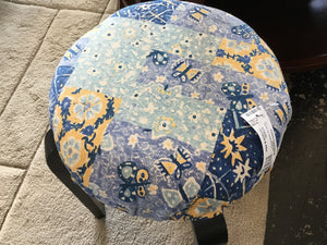 Upholstered Blue/White Stool/Foot Stool/Ottoman