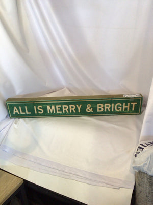 Wall Decoration Green/White Wood Words Holiday Item