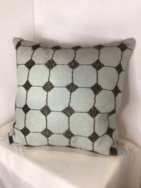 Blue/Gray Beaded Down Filled Pillow