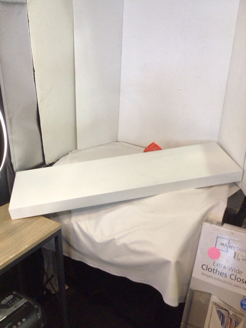 Floating White Wood Shelf