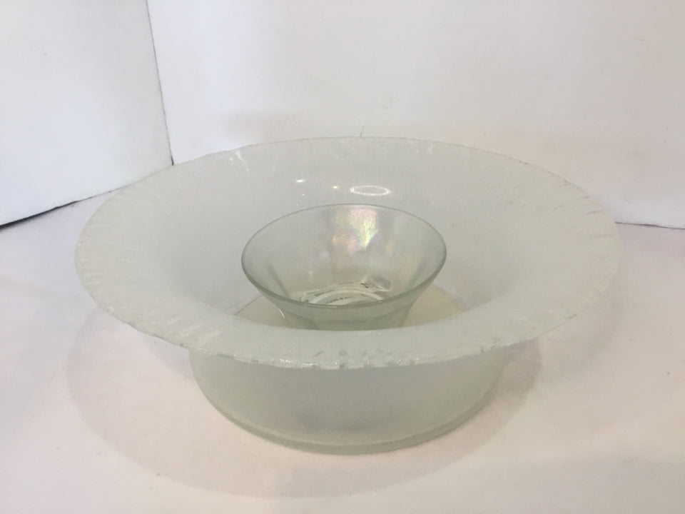 2 Piece Frosted Glass Bowl