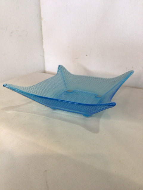 Blue Glass Square Bowl