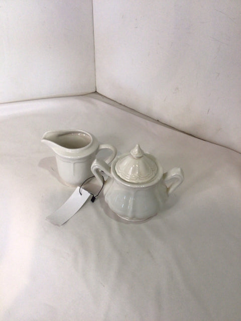 Vintage White Ceramic Sugar/Creamer