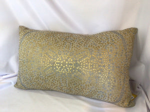 Lumbar Beige/Gold Polyester Down Pillow