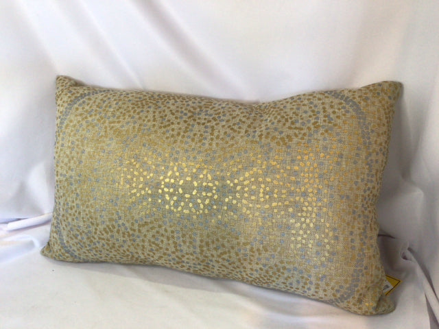 Lumbar Beige/Gold Polyester Down Pillow