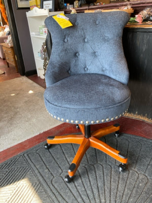 Ashley Office Upholstered On Casters Armless Blue Chair