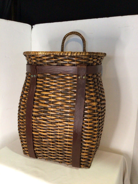 Hanging Brown Wicker Basket