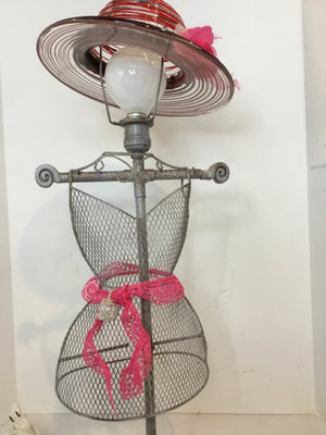 Steamer Silver/Pink Mannequin Lamp