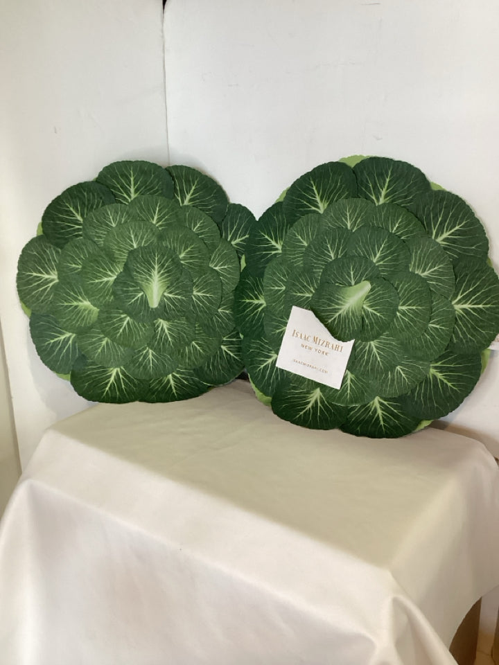 Isaac Mizrahi Set of 4 Green Poly Blend Cabbage Placemats