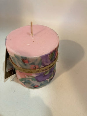 Pink/multi Floral Candle