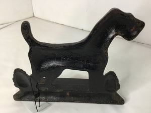 Vintage Black Iron Dog Doorstop
