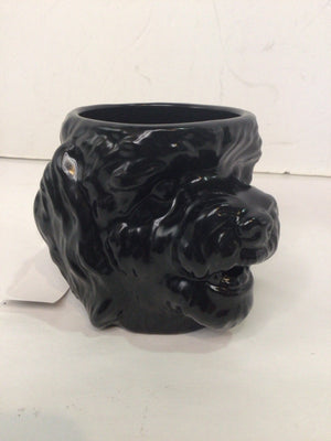 Black/Gold Ceramic Dog Mug