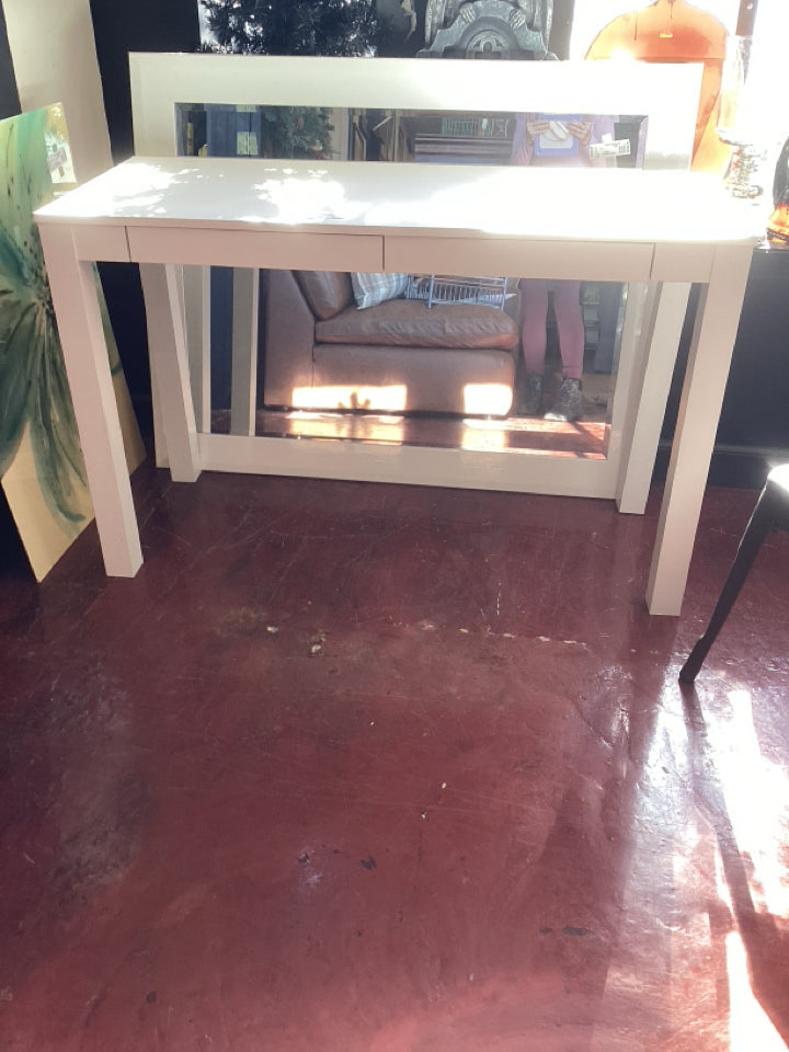 Open Leg Laminate White Desk