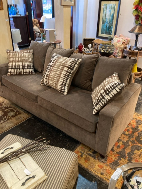 Ashley Velvet Loose Pillow Brown Sofa/Couch