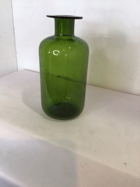Green Glass Bubble Bottle