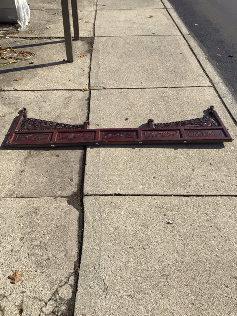 Vintage Oriental Red Wood Architectural Accent