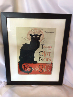 French Black/Red Poster Cat Framed Art