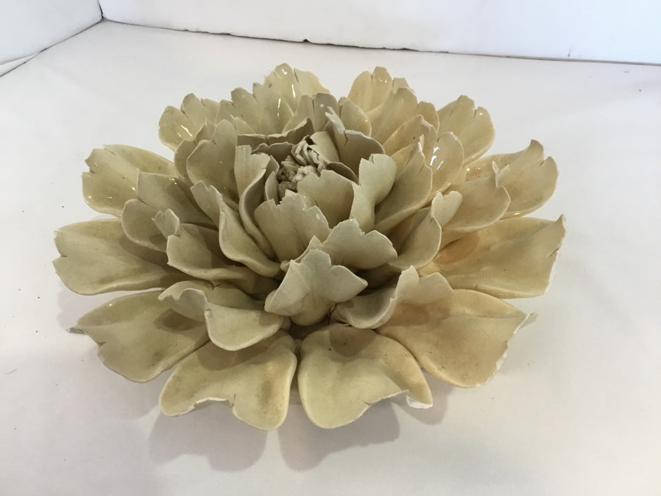As Is Ceramic Flower Cream Wall Decoration Art