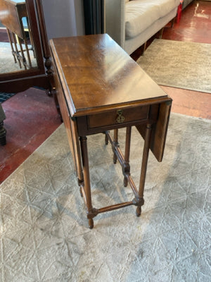 Vintage Drop Leaf Wood Brown Table