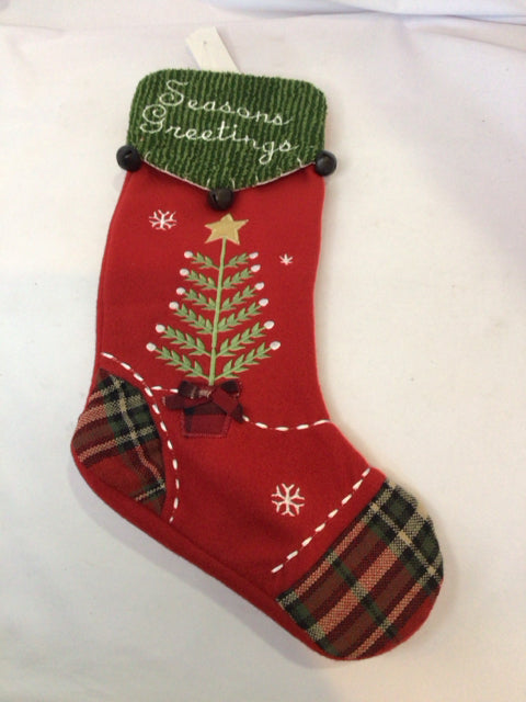 Stocking Red Felt Christmas Tree Holiday Item