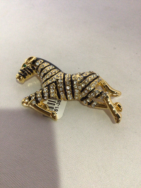 Black/Gold Zebra Stripe Pin