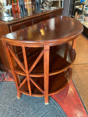 Bombay Co. Demi Lune Wood AS IS Console Cherry Table