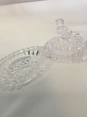 Cut Crystal Bird Dish