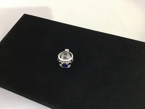 Sterling Silver Blue Rhinestone Ring