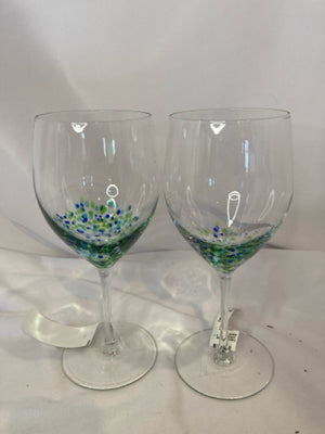 Wine Green/Blue Glass Glasses