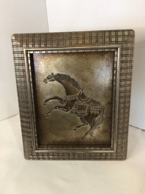 Bronze Metal Horse Framed Art
