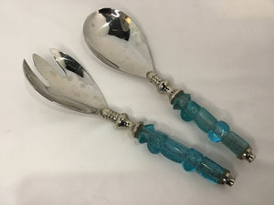 Contemporary 2 Tone Metal/Glass Utensil