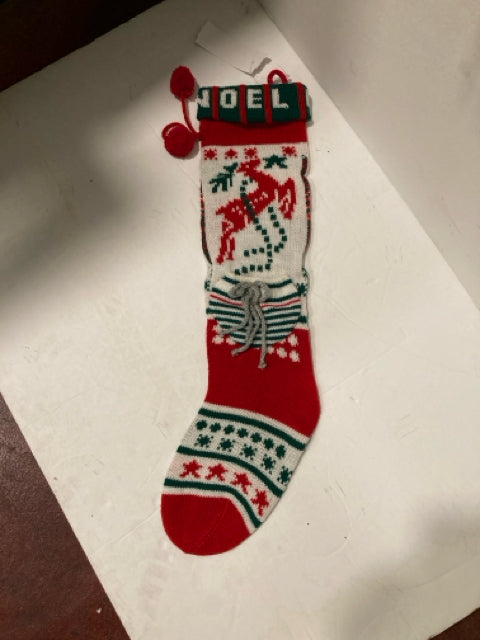 Stocking Red/white Santa Holiday Item