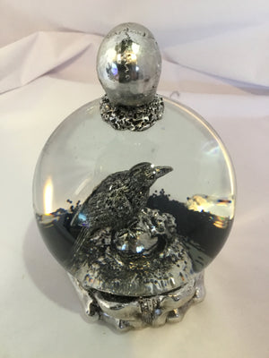 Snow Globe Silver Skull Holiday Item