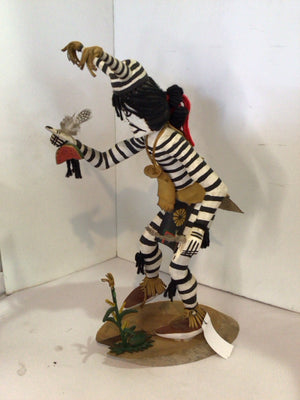 Native American Black/White Wood Kachina Doll