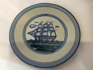 M.A. Hadley Gray/Blue Pottery Salad Plate