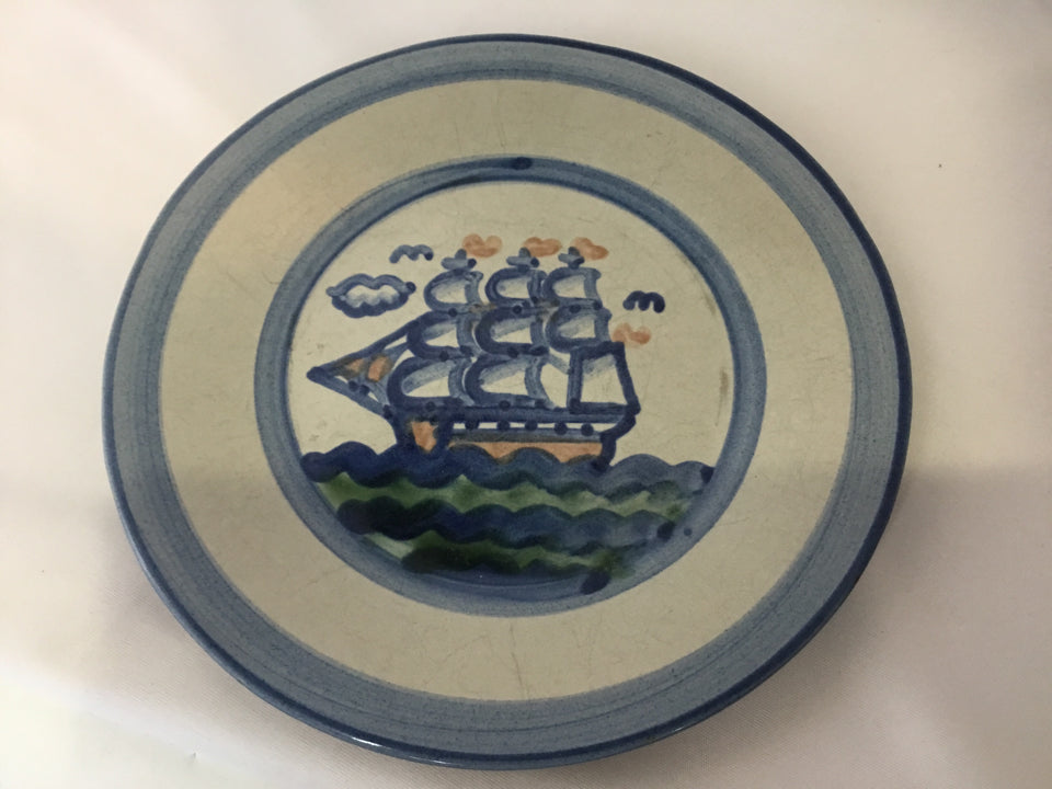 M.A. Hadley Gray/Blue Pottery Salad Plate