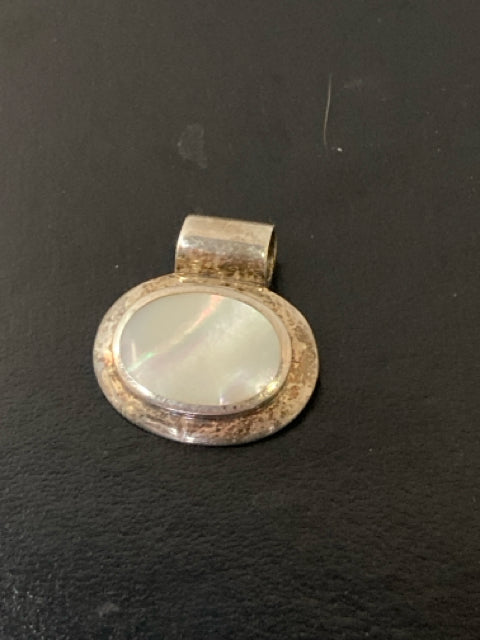 Sterling Silver Oval Mother of Pearl Pendant