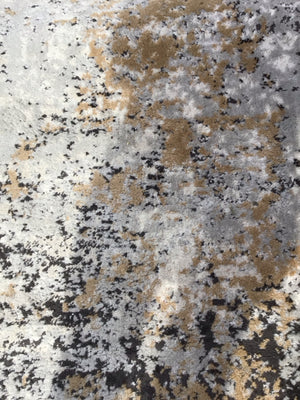 Modern Synthetic Black/Yellow Rug