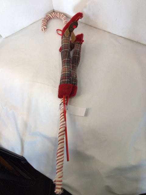 Multi-Color Fabric Candy Cane Elf Holiday Item